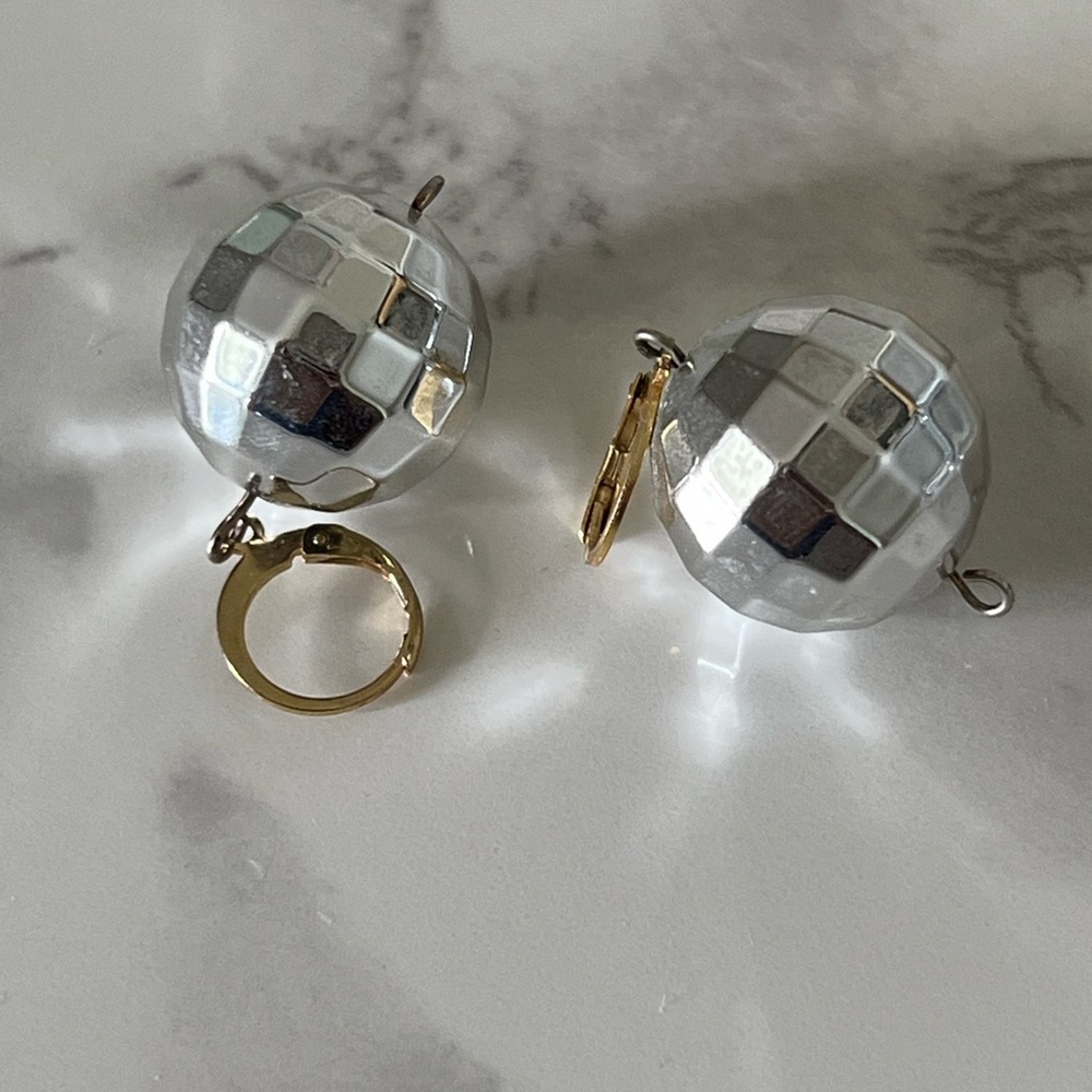 Disco Ball Silver and Gold Earrings